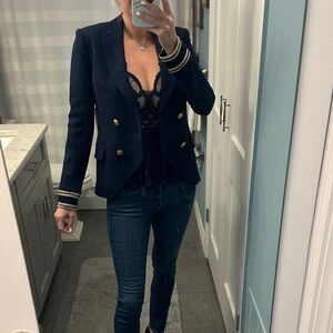 Navy Blue Double-Breasted Blazer